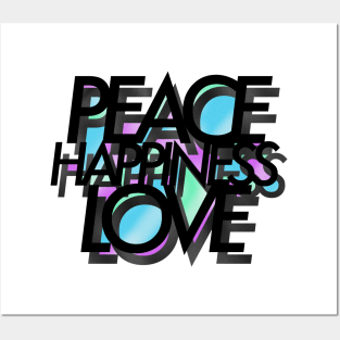 Peace Happiness Love Posters and Art